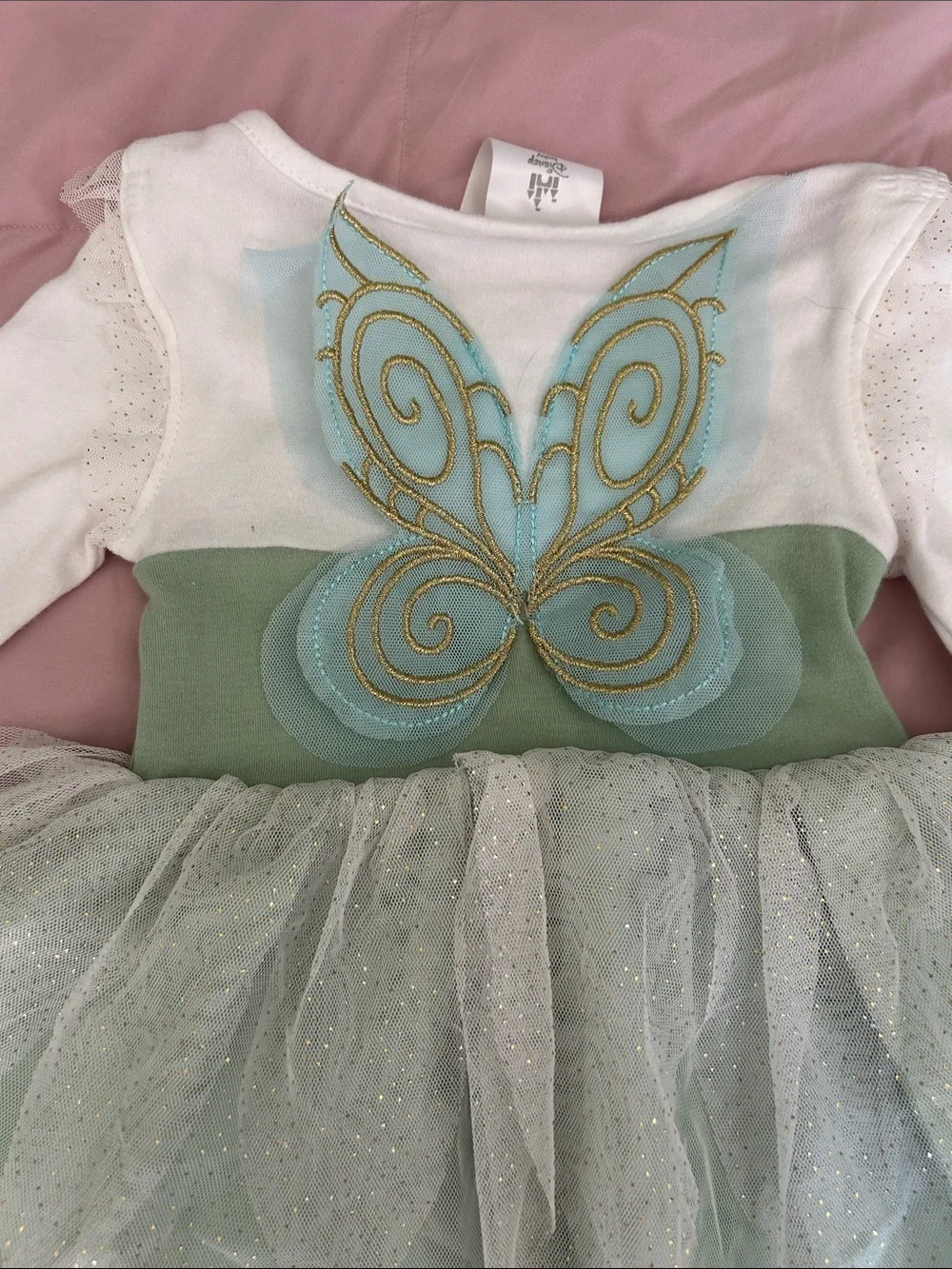 Disney Green and White Tulle Tutu Bodysuit Costume
